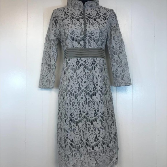 NWT Metisu Gray Lace Dress S - Picture 2 of 5